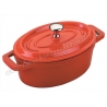 MINI CACEROLA OVAL ROJA CON TAPA "FUNDICIÓN" - 0,25 L.