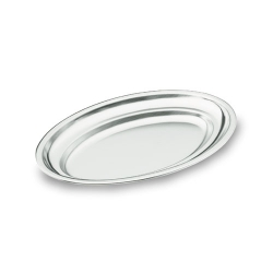 FUENTE OVAL PULIDO SATINADO INOX 18/10 - 25cm. x 17cm.