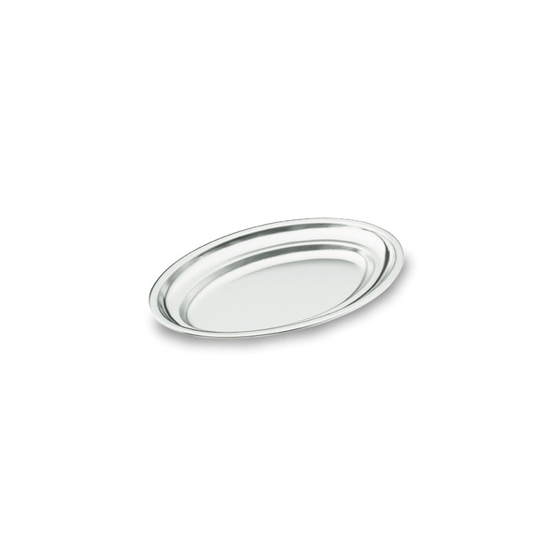 FUENTE OVAL PULIDO SATINADO INOX 18/10 - 25cm. x 17cm.