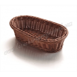 CESTA DE PAN OVAL OSCURA - 19 CM.