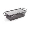 RECTANGULAR BASKET - BLACK 21 X 11 CM (WITH HANDLES - STAINLESS STEEL)