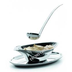 LUXE SAUCE BOAT WITH SPOON (18/10 STAINLESS STEEL)